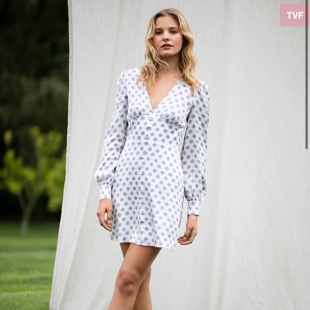TVF by DVF Cinnamon Satin-Blend Mini Dress